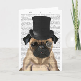 Cartão Pug, Formal Hound and Hat