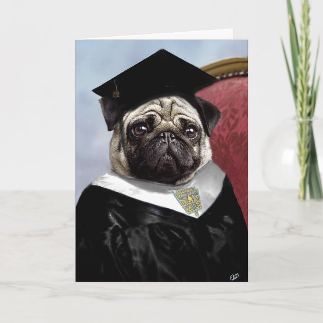 Cartão Pug graduation card (Frente)