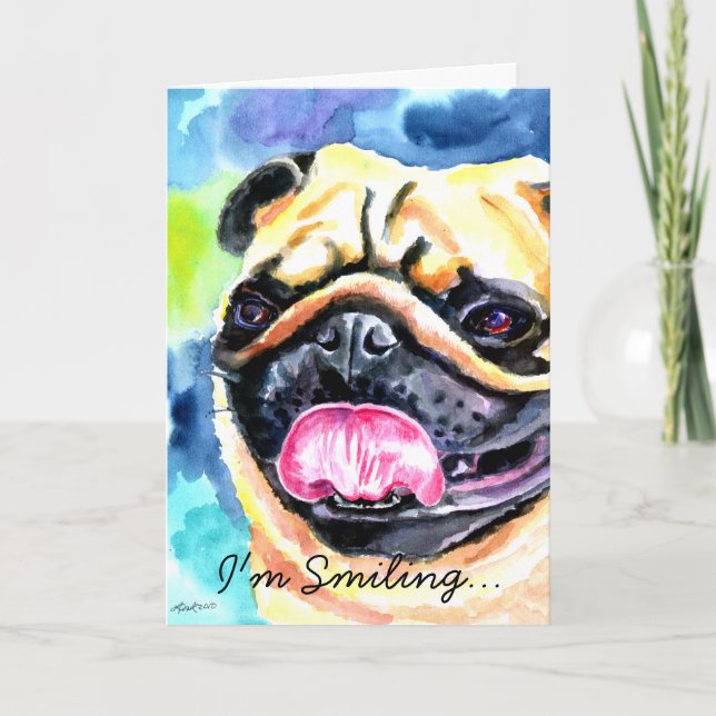 Cartão Pug Greeting Card (Frente)