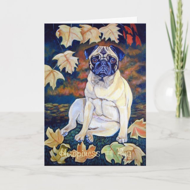 Cartão Pug Greeting Cards / Notecards (Frente)
