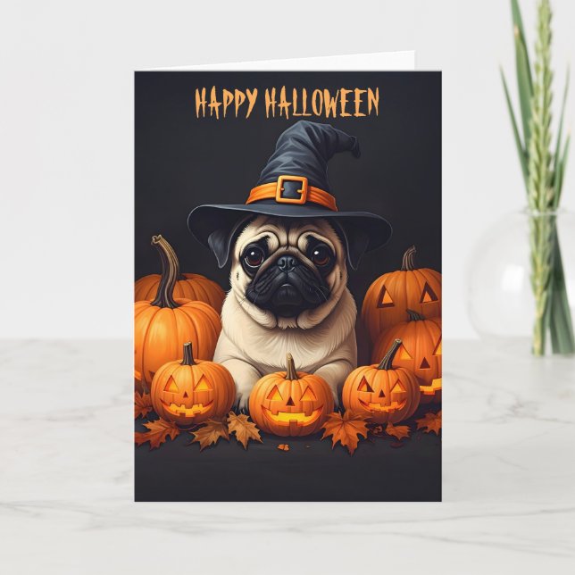 Cartão Pug Halloween (Frente)