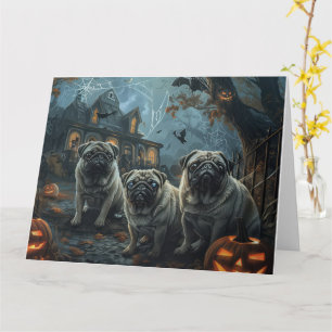 Cartão Pug Halloween - Doggy Noite Delight