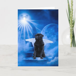 Cartão Pug in Heaven as Angel Sympathy