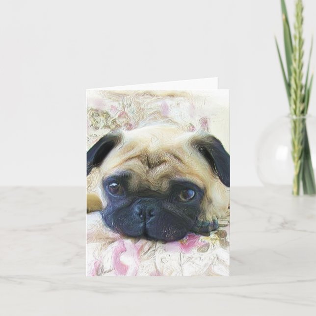 Cartão Pug Notecard (Frente)