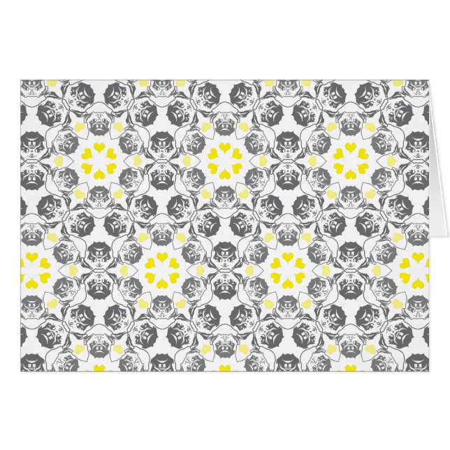 Cartão Pug Pattern Red Blu (Frente Horizontal)