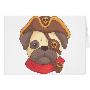 Cartão Pug pirata
