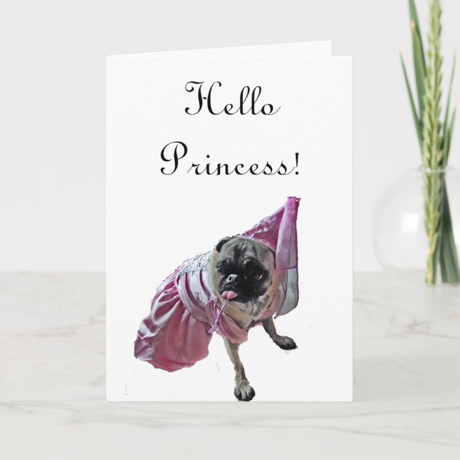 Cartão Pug Princess (Frente)