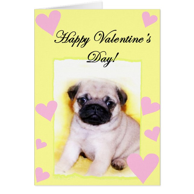 Cartão Pug Puppy (Frente)