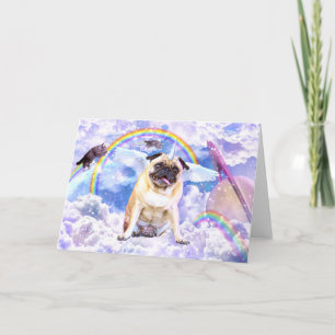 Cartão Pug unicorn - Pugicorn bonito