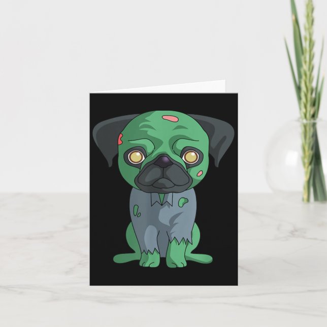Cartão Pug Zumbi (Frente)