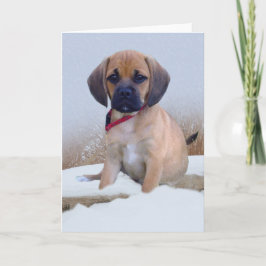 Cartão Puggle snow scene card