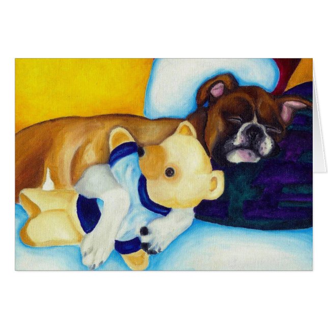 Cartão Pugilista & urso de ursinho (Frente Horizontal)