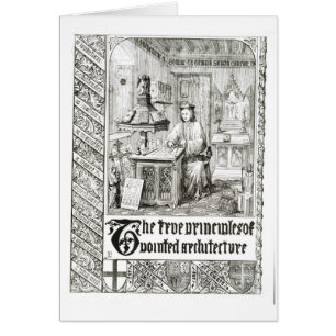 Cartão Pugin no trabalho, frontispiece 'dos princípios