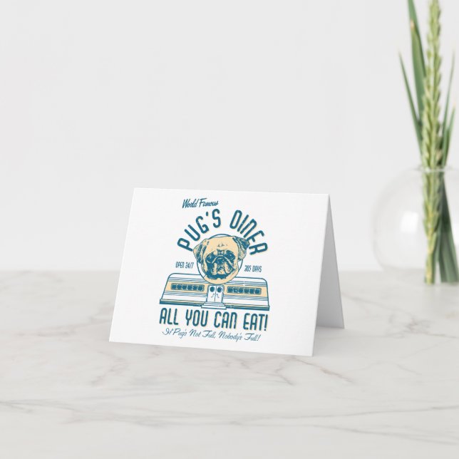 Cartão Pug's Diner Notecards (fawn) (Frente)