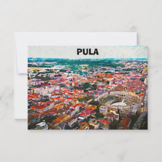 Cartão Pula Croácia City View Painting