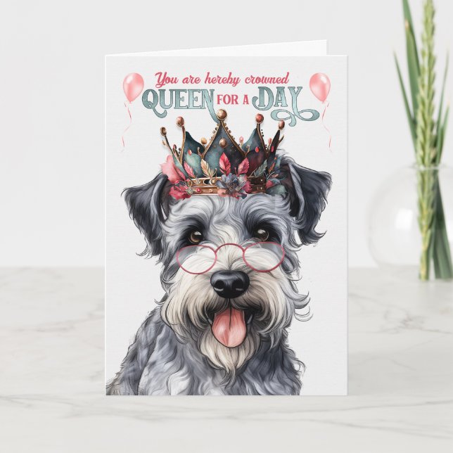 Cartão Pumi Dog Queen para o dia feliz aniversário (Frente)