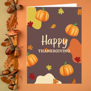 Cartão Pumpkin bonito e sai graças