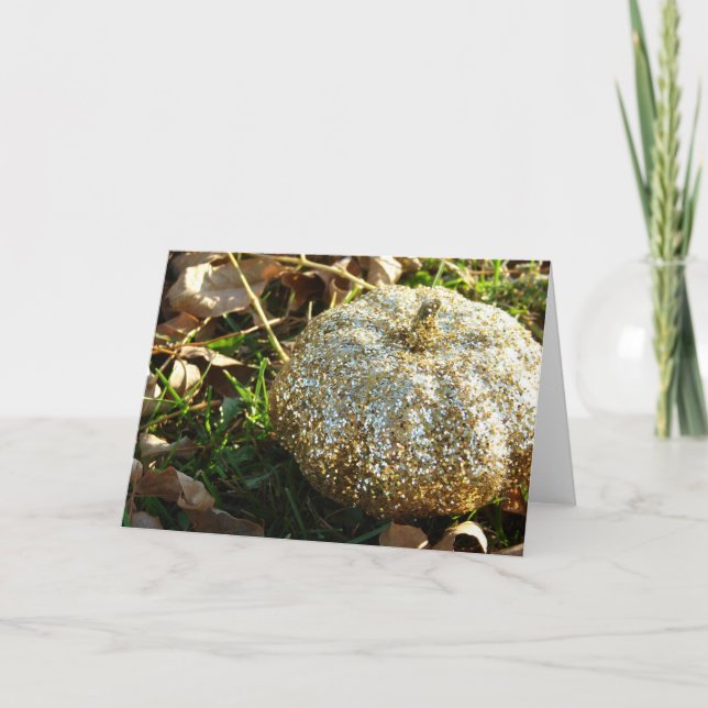 Cartão Pumpkin com brilho (Frente)