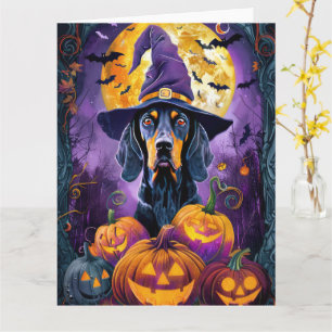 Cartão Pumpkin de Bruxas de Halloween de Bluetick Coonhou