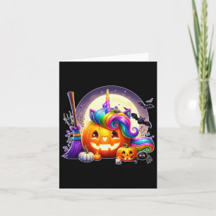 Cartão Pumpkin Esculpido Como Unicórnio Face Corresponden