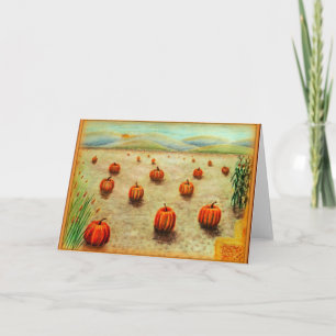 Cartão Pumpkin Field Greeting Card
