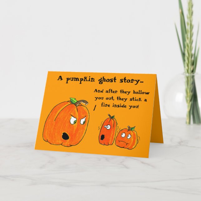 Cartão PUMPKIN GHOST STORY HALLOWEEN greeting card (Frente)