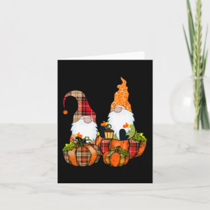 Cartão Pumpkin Gnomos Queda do outono Cute Halloween Than