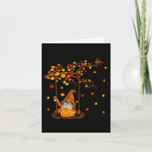 Cartão Pumpkin Gnomos Queda do outono Cute Halloween Than