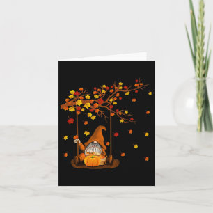 Cartão Pumpkin Gnomos Queda do outono Cute Halloween Than