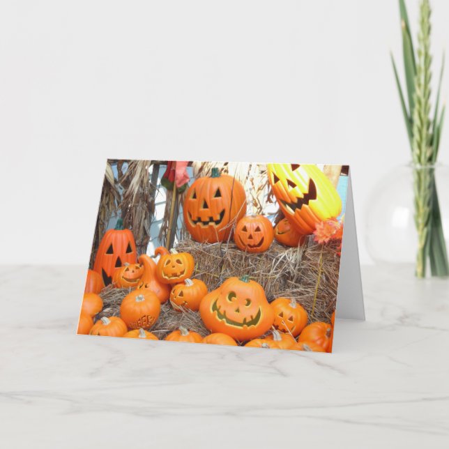 Cartão Pumpkin halloween jack ou lanterna - abóboras lara (Frente)