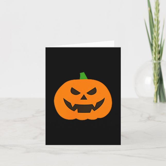 Cartão Pumpkin Halloween Subtle Jack O Lantern Minimal Tr (Frente)