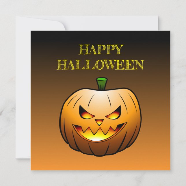 Cartão Pumpkin Happy Halloween Card (Frente)