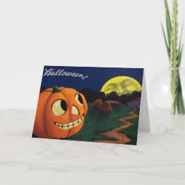 Cartão Pumpkin Jack O Lanterna Na Lua