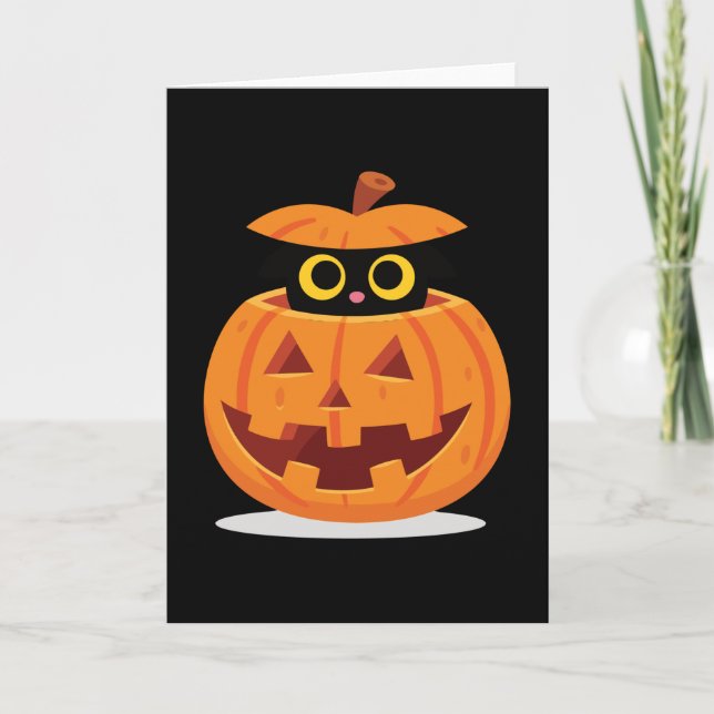Cartão Pumpkin Kitty (Frente)