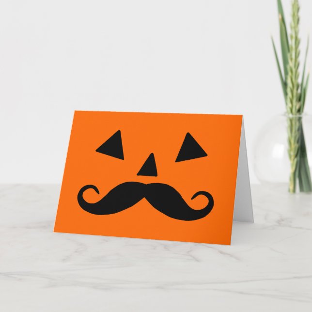 Cartão Pumpkin Mustache (Frente)