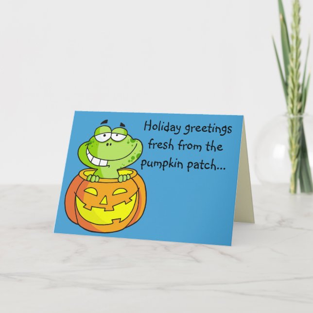 Cartão Pumpkin Patch Baby Frog (Frente)