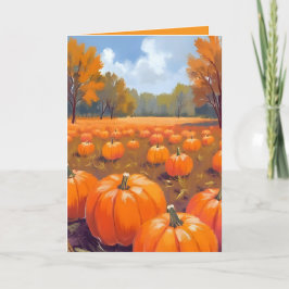 Cartão Pumpkin Patch Caído Graças Watercolor