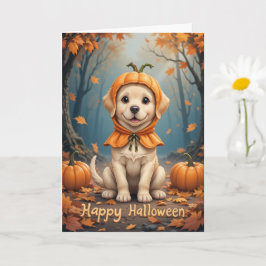 Cartão Pumpkin Patch Puppy Cuteness Overload Halloween