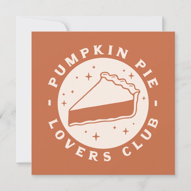 Cartão Pumpkin Pie Lovers Club (Frente)