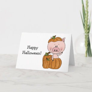 Cartão Pumpkin Pig (customizable)