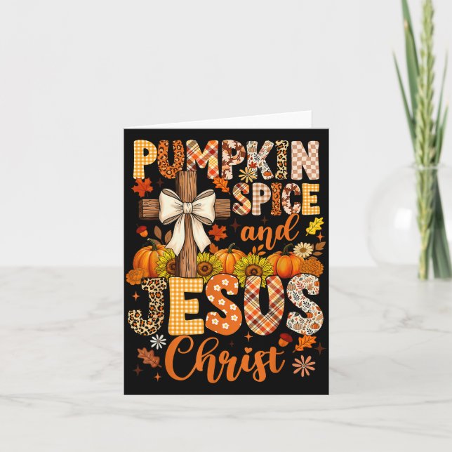 Cartão Pumpkin Sce And Jesus Christ Funny Fall Christian  (Frente)