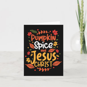 Cartão Pumpkin Spice e Jesus Cristo Ação de Graças