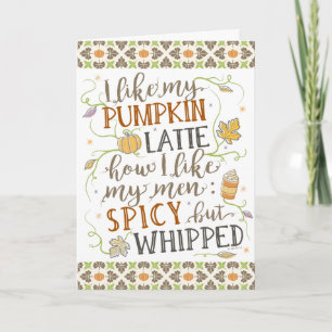 Cartão Pumpkin Spice Funny Latte Humor Thanksgiving Fall