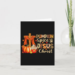 Cartão Pumpkin Spice Jesus Cristo Ação de Graças outono