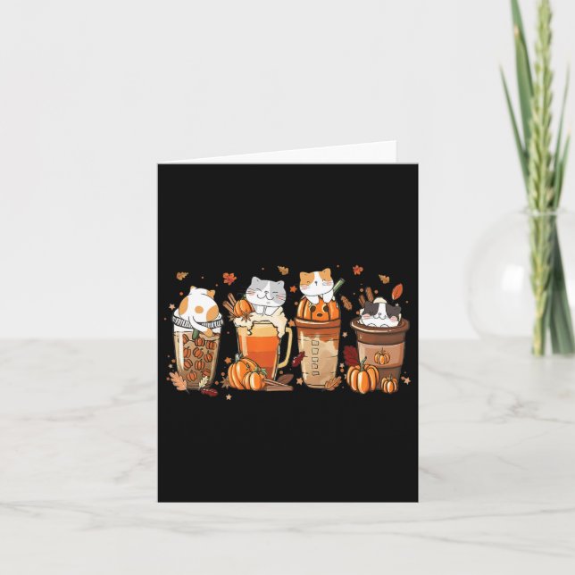 Cartão Pumpkin Spice Latume Para Gatos Lover Cute Au (Frente)
