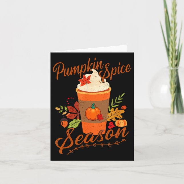 Cartão Pumpkin Spice Season Latey Fall Season Mulheres Cr (Frente)