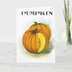 Cartão Pumpkin - Vintage Seed Crate Label