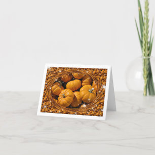 Cartão Pumpkins de laranja espumante e borda em espiral