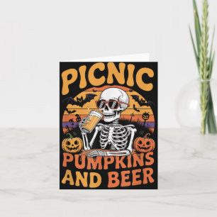 Cartão Pumpkins De Picnic De Teto De Halloween E Bebida R