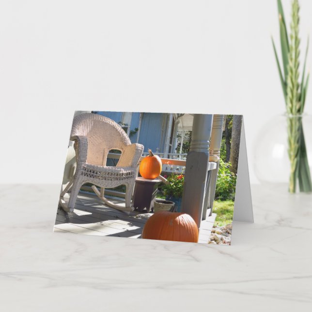 Cartão Pumpkins e Wicker Rocker - Martha's Vineyard (Frente)